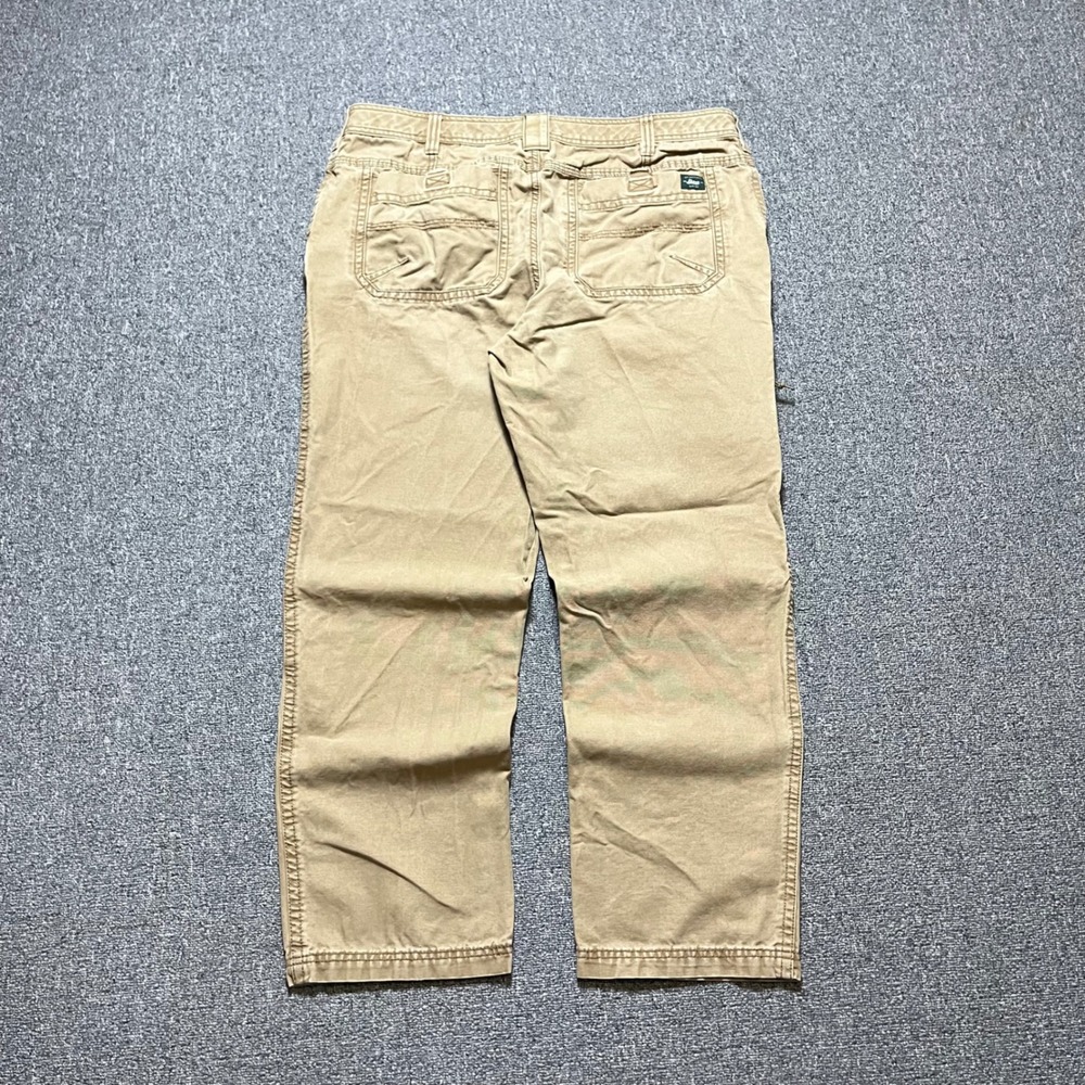 G.H. Bass &‎ Co. Canvas Cargo Pants 38x32 Tan Khaki Cotton Workwear Outdoor